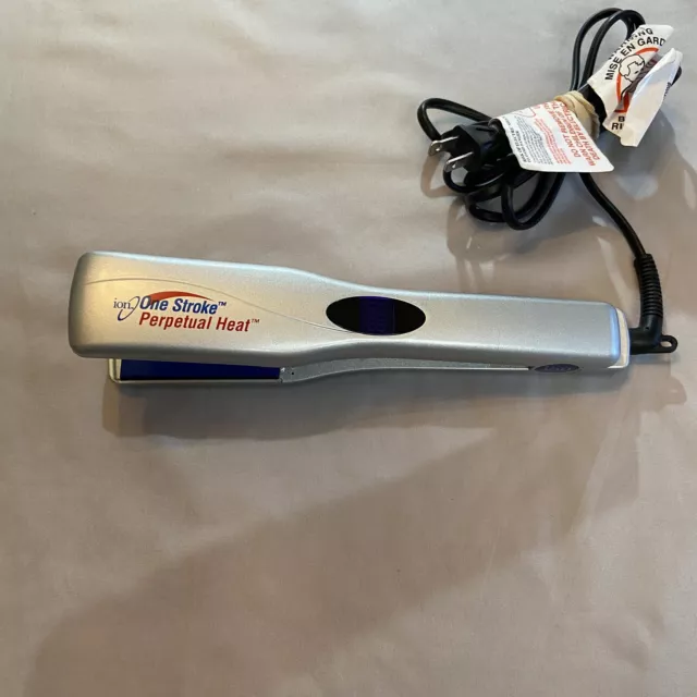 Ion One Stroke Perpetual Heat Flat Iron 1.5 Inch Tested* Works Great