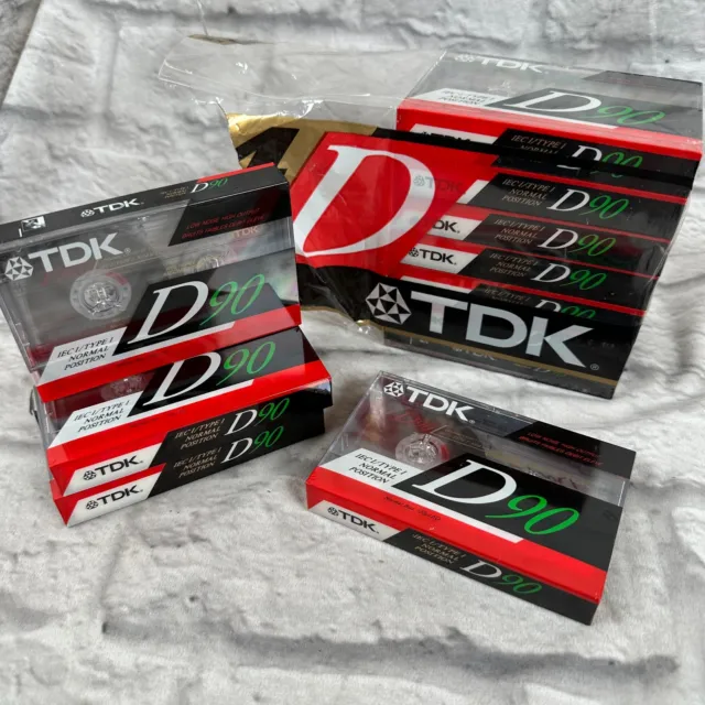 Lot of 11 TDK D90 IECI Type I Blank Cassette Tapes 90 Min Normal Position NEW