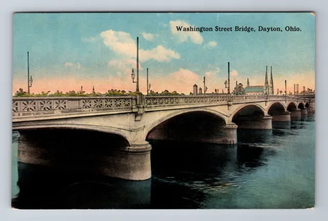 Dayton OH-Ohio, Washington Street Bridge, Antique Vintage Souvenir Postcard