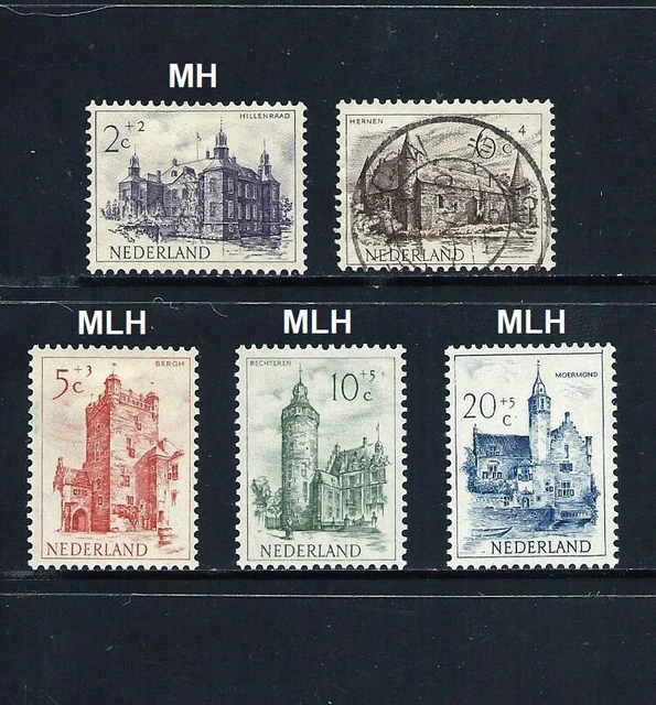 NETHERLANDS _ 1951 'CASTLES' SET of 5 _ MH-USED ____(821)