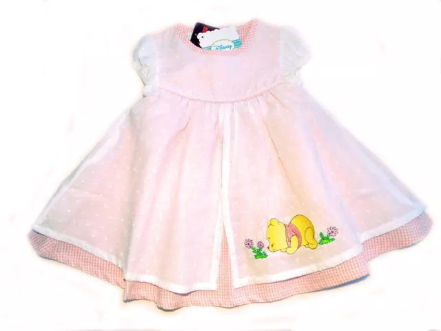 Neu!Disney Winnie Pooh Kleid Sommerkleid Festkleid zweilagig  Baumwolle 62 68