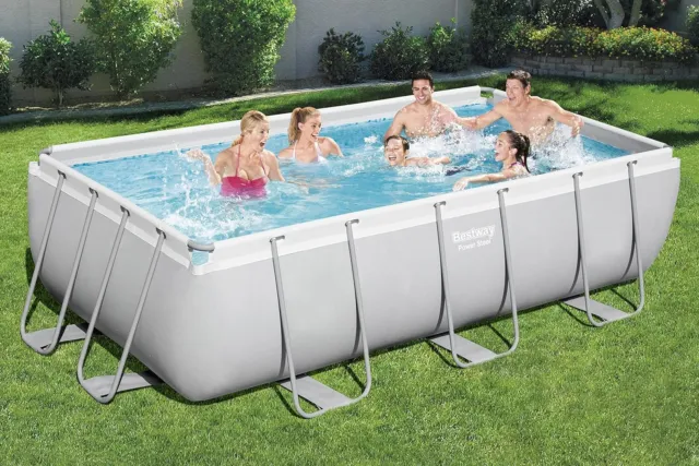 Bestway 56441 Power Steel Frame Pool-Set mit Filterpumpe 404 x 201 x 100 cm ,