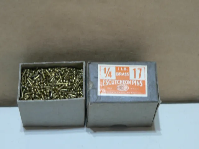 #17 Escutcheon Pins 1/4”  Brass Brads Nails 1 Pound Box.