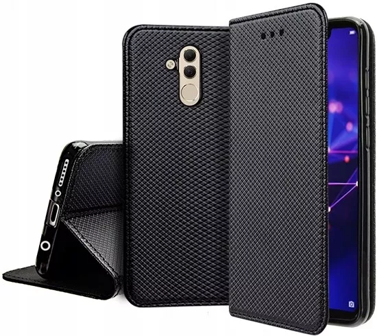 Custodia Libro Per Huawei Mate 20 Lite - Cover Smart Magnet Case Nero