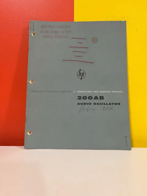 HP 200AB/ABR Audio Oscillator Operating & Servicing Manual
