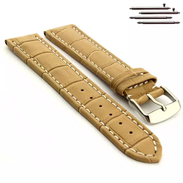 Extra Long Men's Genuine Leather Watch Strap Band 18 20 22 24 26 28 Croco MM