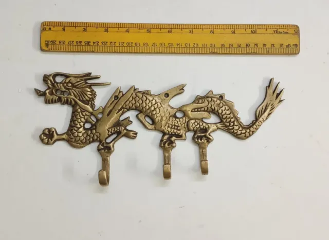 Brass Sun Loong Dragon Wall Hook  Brass Chinese Dragon Wall Mounted Decor  AJ008 2