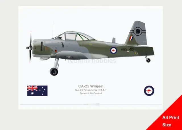 Warhead Illustrated CA-25 Winjeel 76 Sqn RAAF A85-415 A4 Aircraft Print