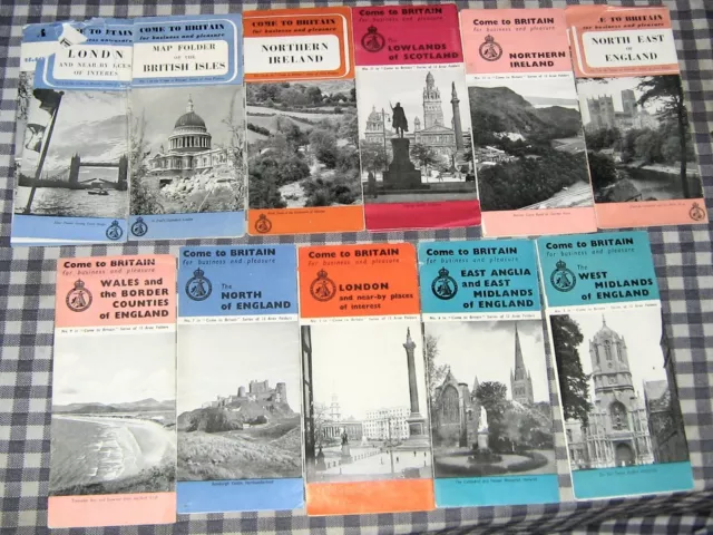 Lot 11 Travel Brochures "Come To Britain" London,Scotland,Ireland,Maps,1940's