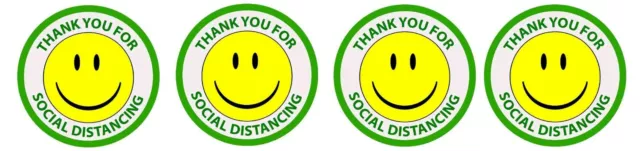 Maintain Social Distance Fabric Based Safety Floor Sign Decal 4 Signs 14 Inch