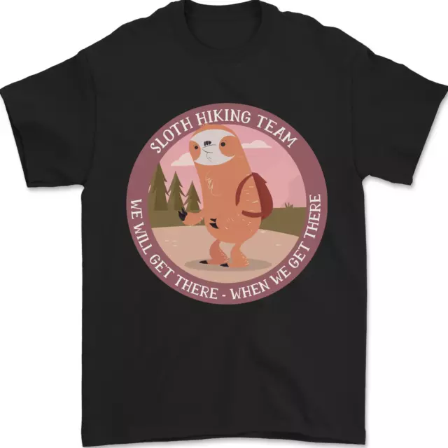 Sloth Hiking Team Funny Trekking Walking Mens T-Shirt 100% Cotton