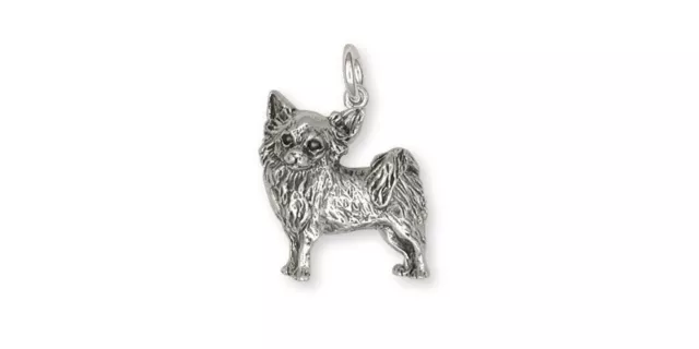 Long Hair Chihuahua Charm Jewelry Sterling Silver Long Hair Chihuahua Charms And