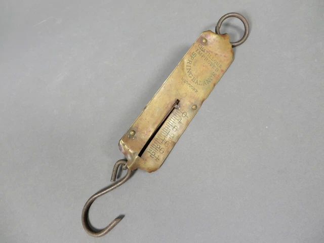 Antique Brass Hanging Scale Chatillon 1867 Improved Spring Balance 25lb Vtg