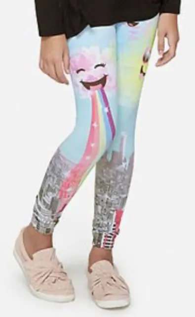 Justice Girl's Size 10 Rainbow Emoji Leggings New Without Tags