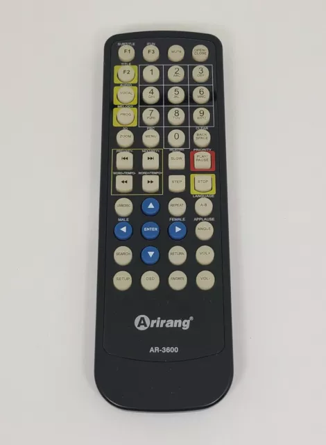 Arirang AR-3600 Karaoke System Remote Control Only