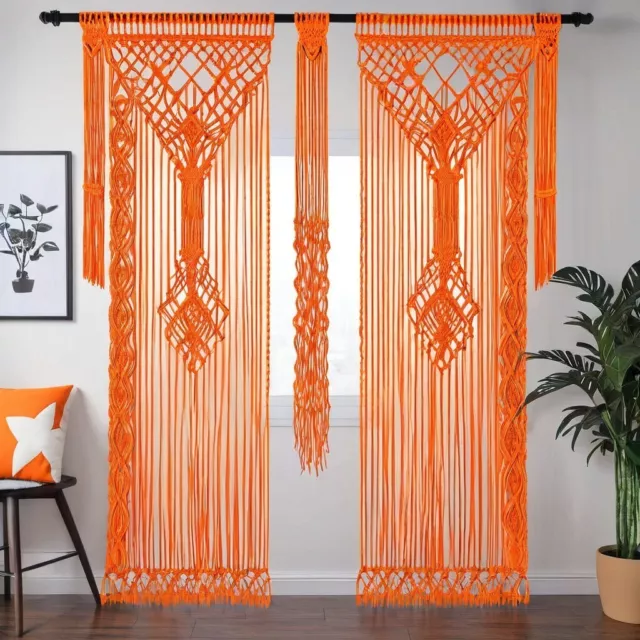 Macrame Wall Hanging Tapestry Curtains Panels For Window Boho Wall Decor Backdro