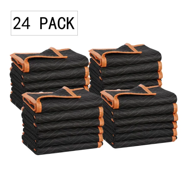 24 PCS Moving Blankets 72×39 Inch Quilted Packing Pads for Protecting Furniture