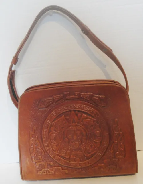 VINTAGE MEXICAN TOOLED Leather Purse Pocketbook Handbag $24.99 - PicClick