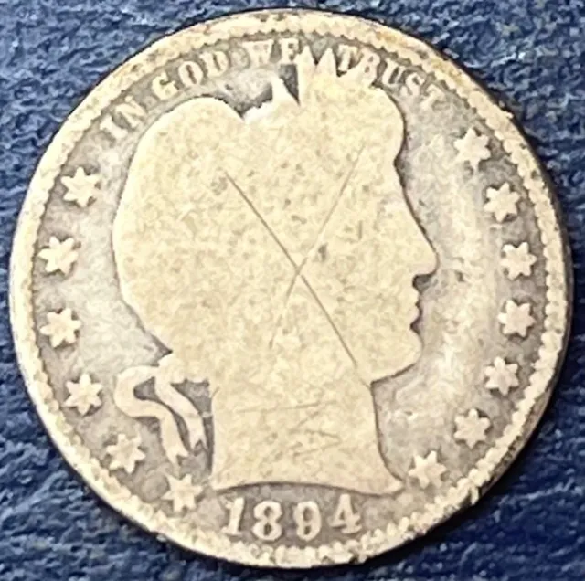 1894 Barber Quarter Well Circulated 0221-16