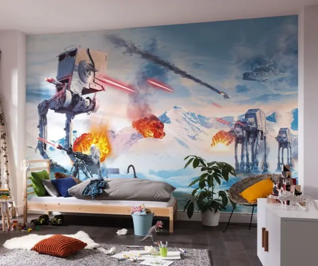 Star Wars Hoth Showdown 400x250 cm Non-Woven wallpaper home cinema WALL MURAL
