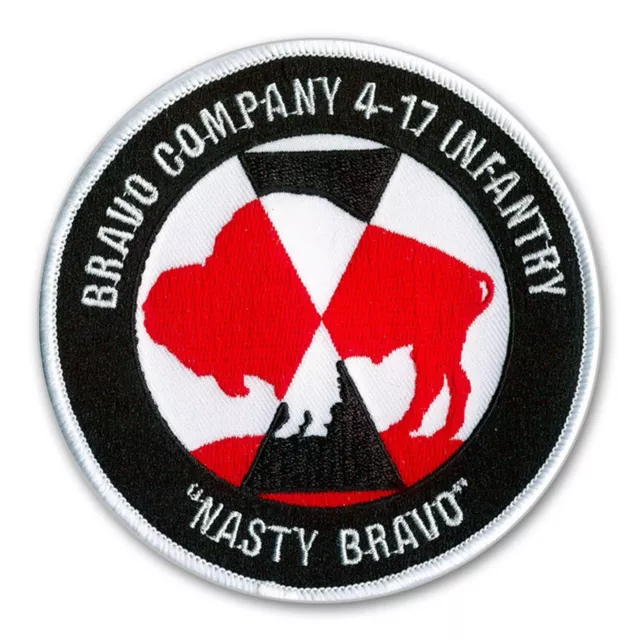 Nasty Bravo 4-17 Infantry Embroidered Patch - 7th Infantry Division - Wax Back