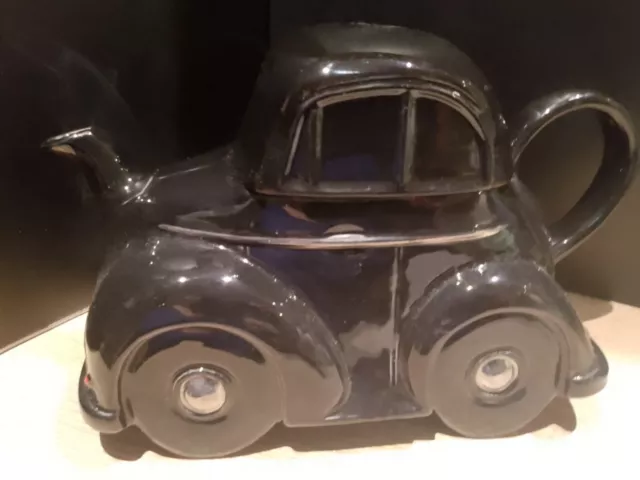 Carlton Ware Black Vintage Car Tall Novelty Teapot collectable teapot  Pottery