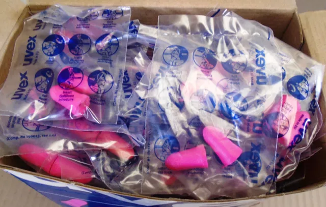 UVEX com4-fit Pink Disposable Foam Earplugs, 167 Pairs