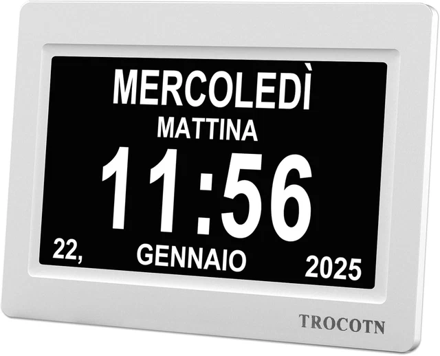 MASSII Orologio Digitale 11.5 Pollici Con Simboli Sole/Luna E Promemoria - Per Anziani, Demenza E Alzheimer - copertina