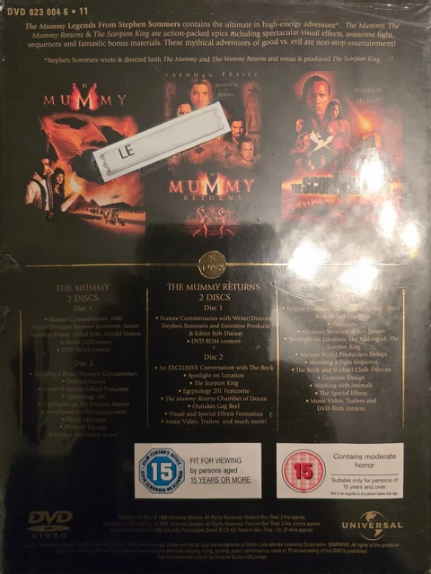 THE MUMMY LEGENDS: The Mummy/The Mummy Returns/The Scorpion King DVD ...
