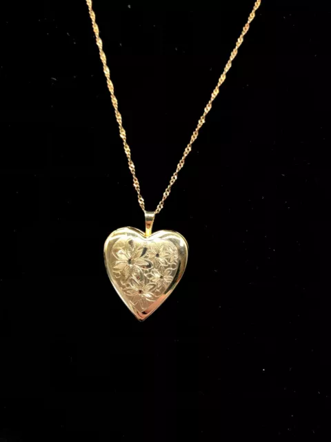 JCP  Heart Locket Necklace Sterling silver 925 Gold Plated Fine Jewelry