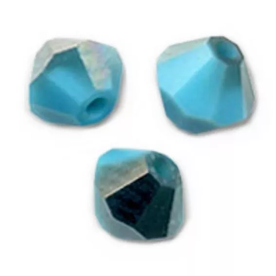 20 Perles Toupies 4mm Cristal Swarovski  TURQUOISE SATIN