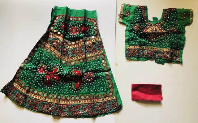 6-7 yr  LEHENGA CHOLI LEHNGA GIRLS green RAJASTHANI INDIA-NEW-3 PC-USA SHIP