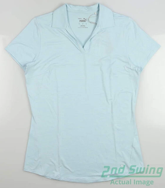 New Womens Puma Cloudspun Free Polo Small S Corydalis Blue MSRP $60 597695-24
