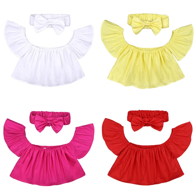 T-shirt camicetta arricciate bambine + set abiti fascia