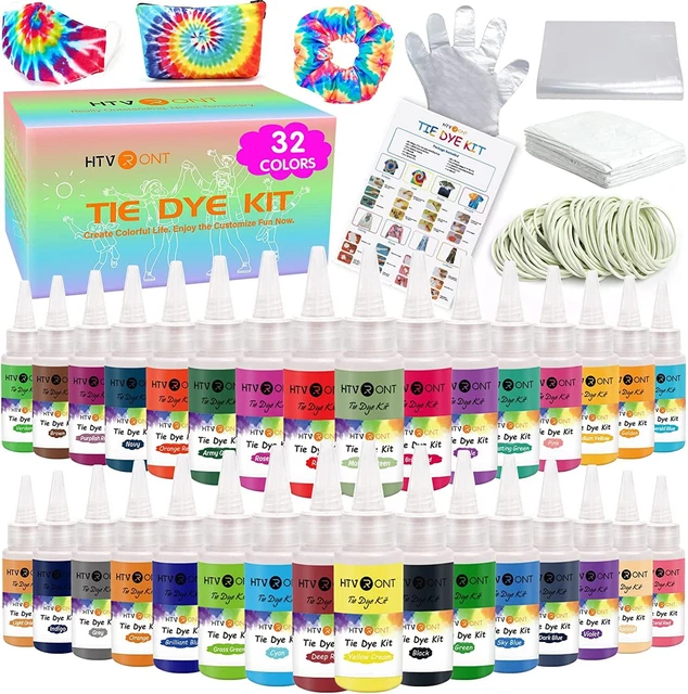 Kit de tinte de corbata HTVRONT - 32 botellas precargadas de colores vibrantes 32