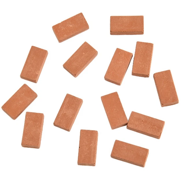 MSLing 100 Mini-briques Rouges échelle 1/16 – Accessoires Pour Maison De Poupée, Jardin Miniature Et Diorama – Idéal Pour Bricolage Créatif