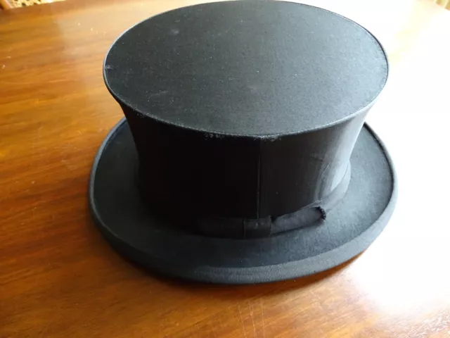 Chapeau Claque Elegant Klappzylinder Hut Seide Gr. 54,5 cm schwarz Antik Loge