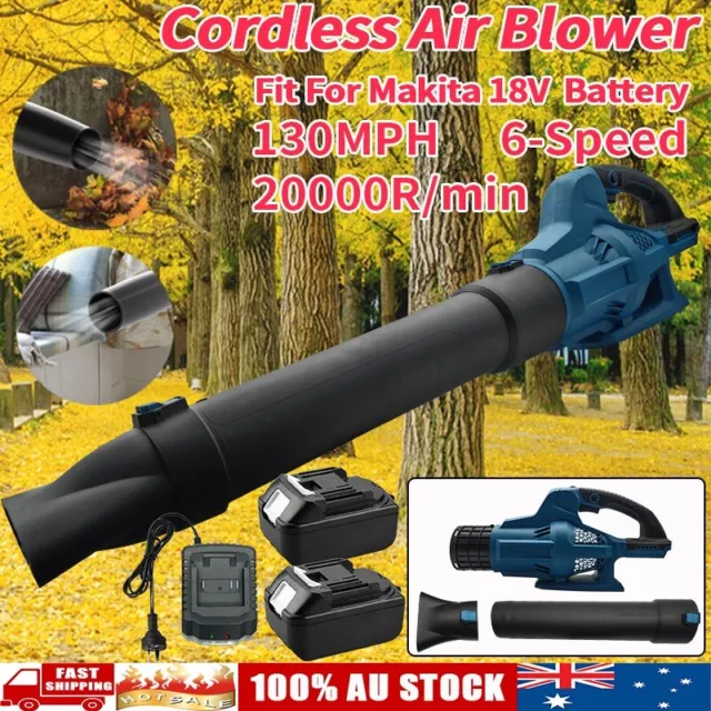 Cordless Electric Leaf Blower Variable 6-Speed Hand-held Battery For Makita 18V