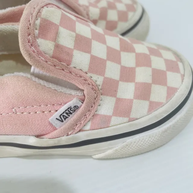 Vans TODDLER CLASSIC SLIP-ON  Pink Check Size US5 EUC