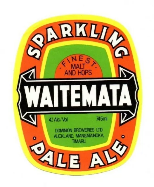 New Zealand Beer Label - Dominion Breweries Ltd, Auckland - Waitemata Pale Ale