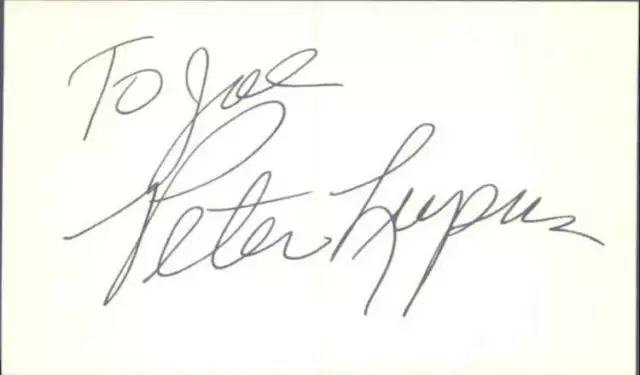 Peter Lupus Actor Mission Impossible Signed 3" x 5" Index Card