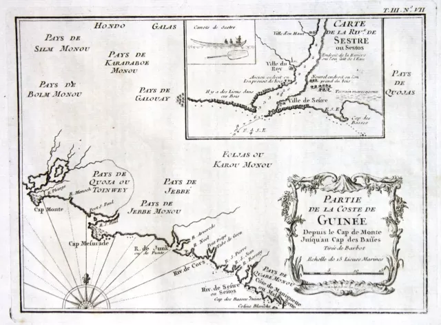 Guinea Guinee Afrika Africa Afrique Cestos river Liberia Karte map carte Bellin