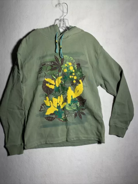 Scotch & Soda Green Yellow Loose fit artwork hoodie Size Medium Women Unisex