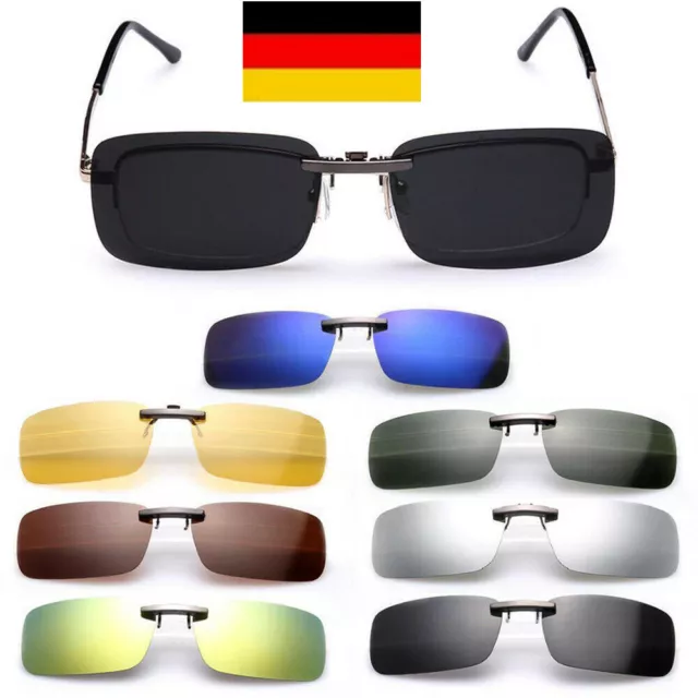 UV400 Sonnenbrillen Vorhänger Brille Aufsatz Clip On Polarisiert - DE 3