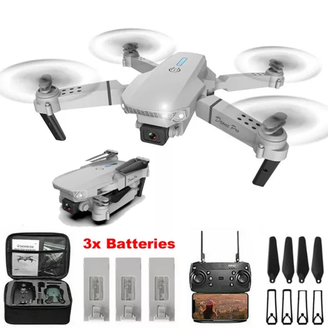 Xmas Sale! Drone WIFI FPV 4K HD Camera 3 Batteries Foldable Selfie RC Quadcopter