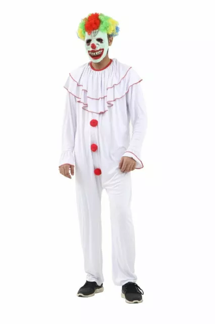 Adults Killer Scary Clown Costume Halloween Horror Fancy Dress Outfit