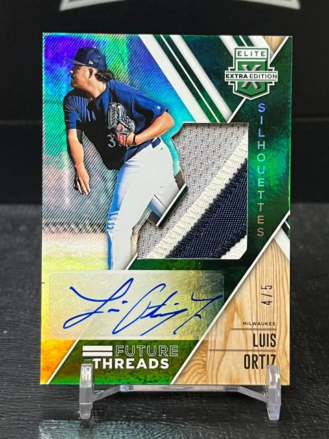 2017 Panini Elite Extra Edition Luis Ortiz Silhouettes Patch Auto Green #D 4/5