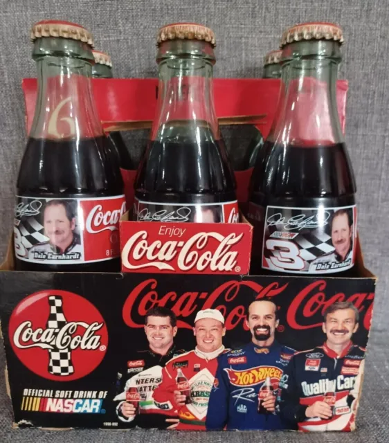 Dale Earnhardt Sr 1997 Coca Cola Racing Family 6 pack Glass Bottles 8 oz