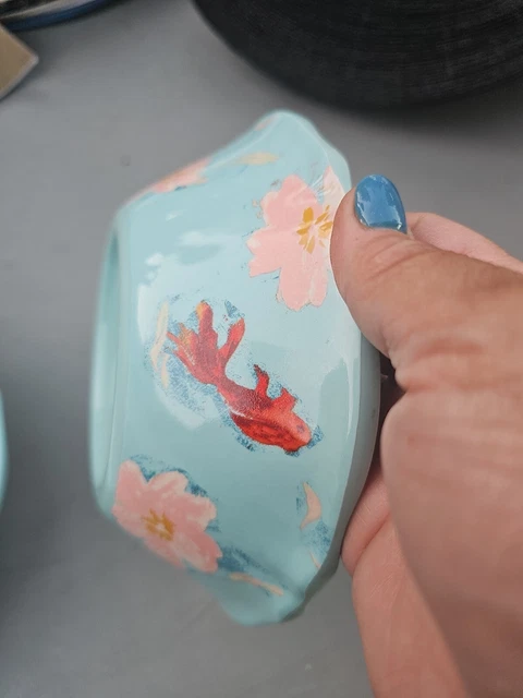 Set Of 2 Opalhouse Blue Bowls Betta Fish Design