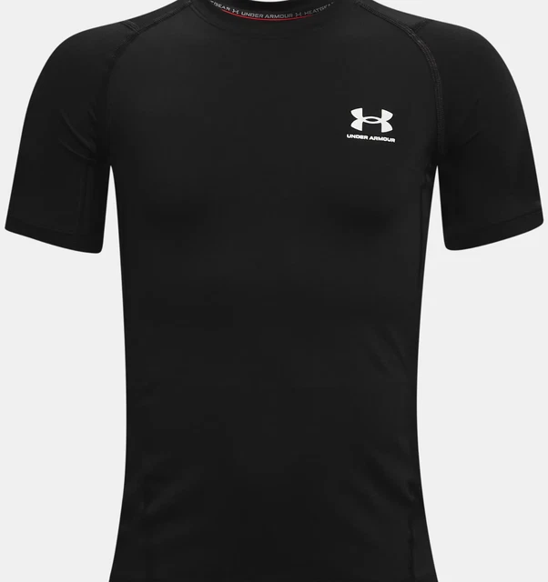 Top UNDER ARMOUR per ragazzo HeatGear nero manica corta aderente taglia YXL 14-16 anni